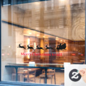 Slaap- en rendierenontwerpvenster voor de kerstman raamsticker (Cafe Raam)