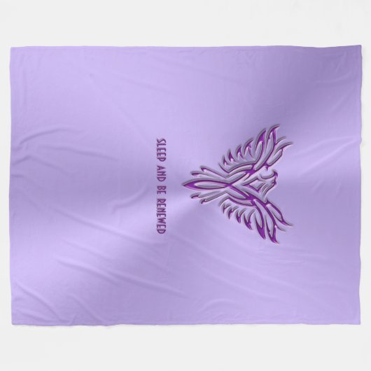 Slaap en verfrissing - Paarse Phoenix-groei Fleece Deken (Voorkant (Horizontaal))