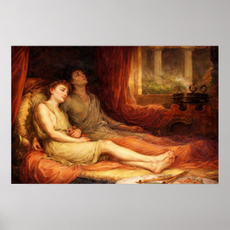 Slaap en zijn halfbroer Dood door Waterhouse Poster