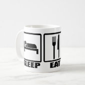 Slaap eten en spelen Funny Geek Novelty Koffiemok (Voorkant links)