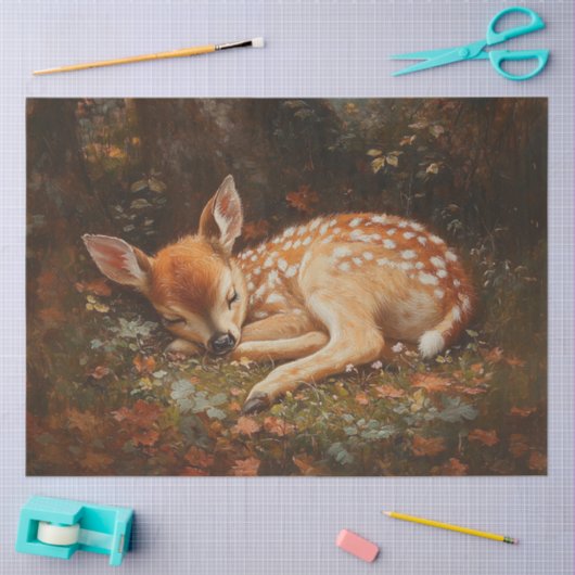 Slaap Fawn Herten Schilderen Decoupage Tissuepapier (Craft)