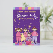 Slaap Feestje met Vrienden Uitnodiging (Staand voorkant)