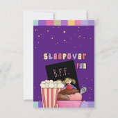 Slaap Feestje met Vrienden Uitnodiging (Achterkant)