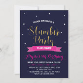 Slaap Feestje Verjaardagsuitnodiging Kaart (Voorkant)