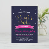 Slaap Feestje Verjaardagsuitnodiging Kaart (Staand voorkant)