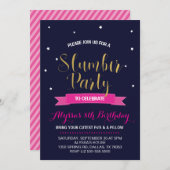 Slaap Feestje Verjaardagsuitnodiging Kaart (Voorkant / Achterkant)
