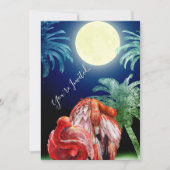 Slaap Flamingo's en maan Tropical Beach Wedding Kaart (Voorkant)