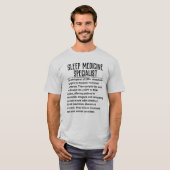 Slaap geneeskunde specialist t-shirt (Voorkant volledig)