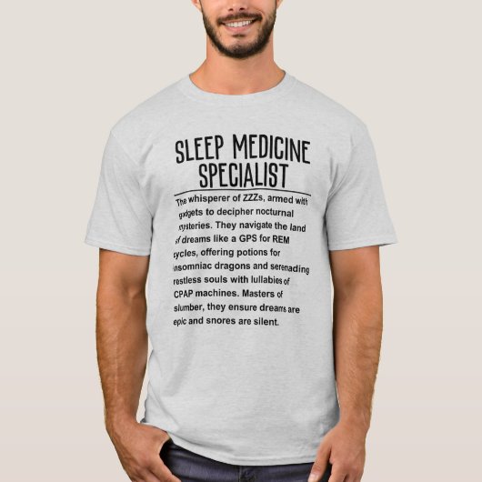 Slaap geneeskunde specialist t-shirt (Voorkant)