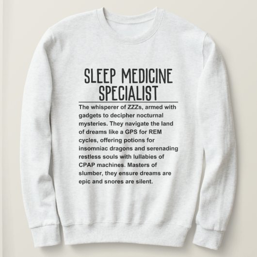 Slaap geneeskunde specialist trui (Design voorkant)