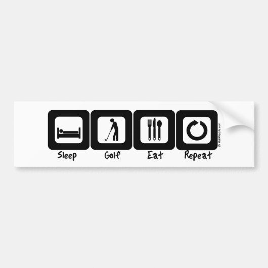 Slaap Golf Eat Herhalen Bumpersticker (Voorkant)