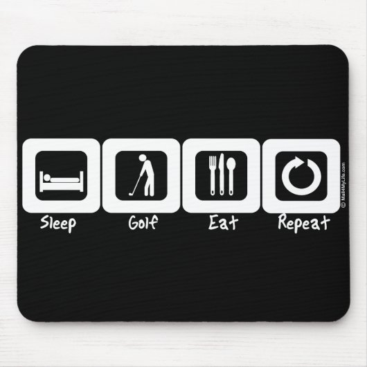 Slaap Golf Eat Herhalen Muismat (Voorkant)