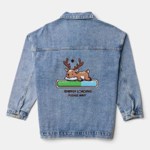 Slaap Grappig Rendier Lading Energie Denim Jacket