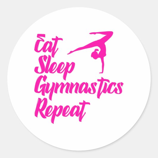 slaap gymnastiek eten herhalen ronde sticker (Voorkant)