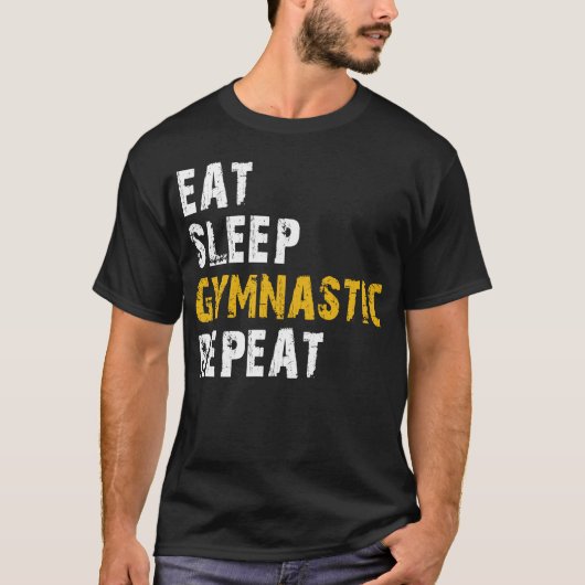 slaap gymnastiek herhalen t-shirt (Voorkant)