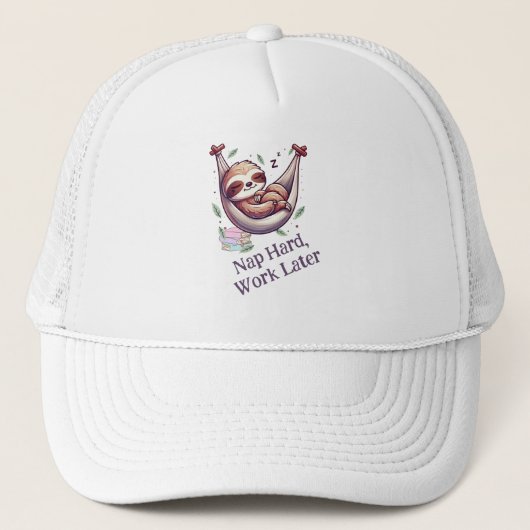 Slaap Harde Luiaard Trucker Pet (Voorkant)