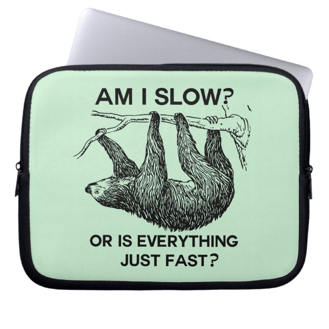 Slaap ik langzaam? laptop sleeve (Voorkant)