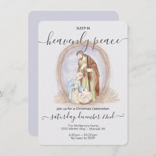 Slaap in de Hemelse Vrede Kerstmis Kaart (Voorkant / Achterkant)