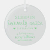 Slaap in de Hemelse Vrede Munt Baby Verlies Herinn Glas Ornament (Voorkant)