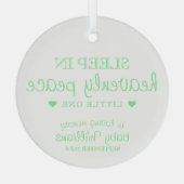 Slaap in de Hemelse Vrede Munt Baby Verlies Herinn Glas Ornament (Achterkant)