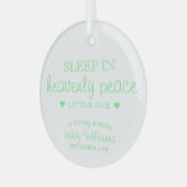 Slaap in de Hemelse Vrede Munt Baby Verlies Herinn Glas Ornament (Voorkant links)