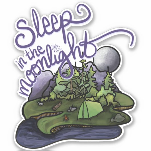Slaap in de Moonlight Sticker (Voorkant)