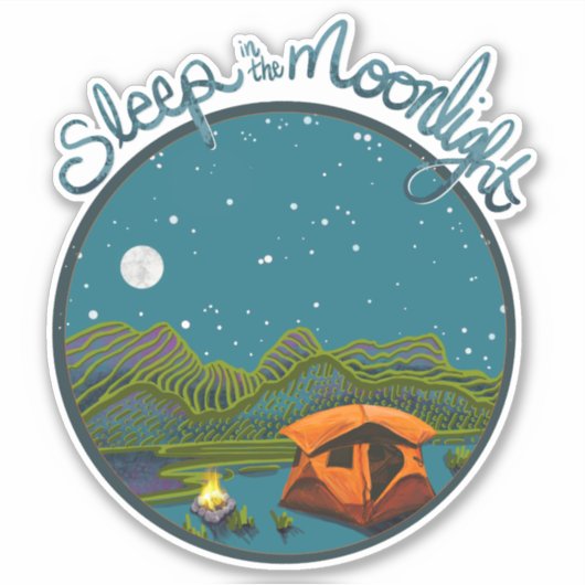 Slaap in de Moonlight Sticker (Voorkant)