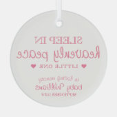 Slaap in Hemelse Vrede Baby Girl Verlies Herinneri Glas Ornament (Achterkant)