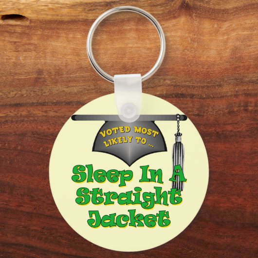 Slaap in rechte jas sleutelhanger (Voorkant)