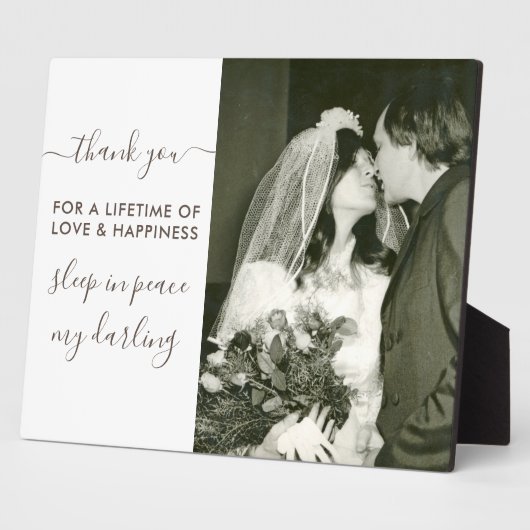 Slaap in vredesscript fotogedenken fotoplaat (Zijkant)