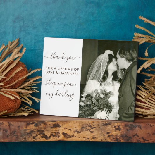 Slaap in vredesscript fotogedenken fotoplaat (Zijkant)