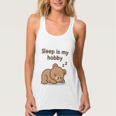 Slaap is mijn hobby - Schattigee Cartoon Beer ontw Tanktop (Voorkant)