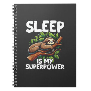 Slaap is Mijn Superkracht Luiaard T-Shirt Notitieboek