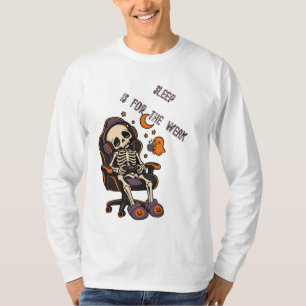 Slaap Is Voor De Zwakken Halloween Gamen Skelet T-shirt
