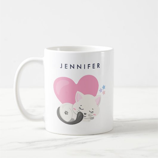 Slaap Katje Witte Kitty Koffiemok (Links)