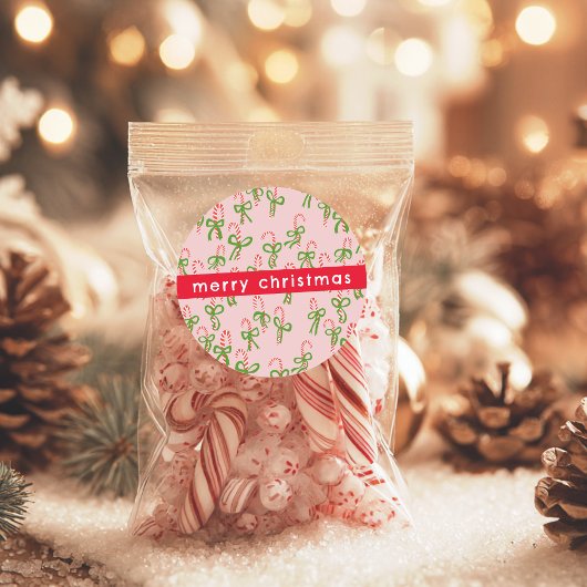 Slaap kerstsnoepjes Xmas Sweet Holiday Ronde Sticker
