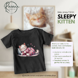 Slaap Kitten Baby Fijne Jersey T-Shirt