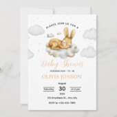 Slaap Konijn Baby Shower Uitnodiging (Voorkant)