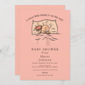 Slaap Konijn Baby Shower Uitnodiging (Voorkant / Achterkant)