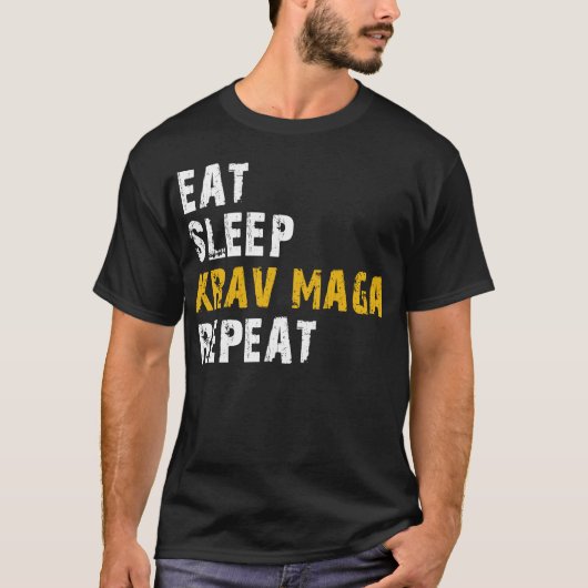 slaap krav maga herhalen t-shirt (Voorkant)
