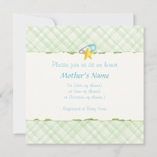 Slaap Lam en Man in de Maan Baby shower ann. Kaart (Achterkant)