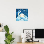 Slaap lekker blauwe nachthemel poster (Thuiskantoor)