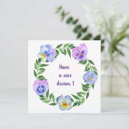 Slaap lekker! Waterverf bloemen Kaart