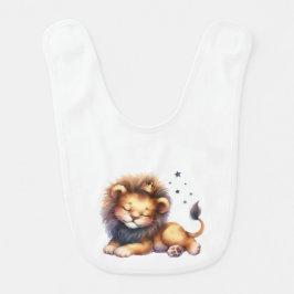 Slaap Lion Cub met Crown Baby Bib Slabbetje