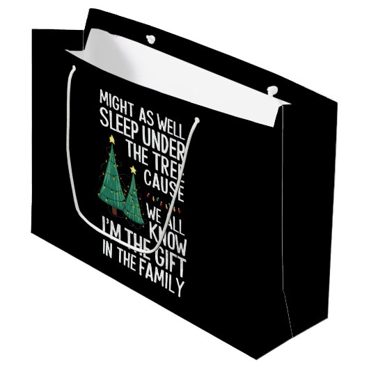 Slaap Maar Onder De Boom Kerstcadeau Groot Cadeauzakje (Voorkant Gekanteld)