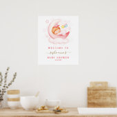 Slaap meisje boven de maan Baby Shower Welkomstbor Poster (Keuken)
