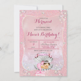 Slaap Mer Maiden Meisje Roze Parels Clam Schelp Kaart