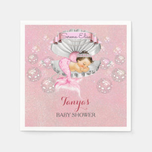 Slaap Merwoman Baby Meisje Roze Schelp Parels Servet
