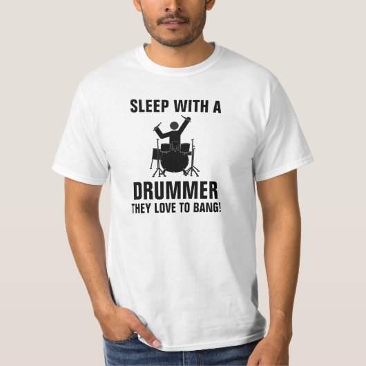 Slaap met een drummer waar ze van houden t-shirt (Voorkant)