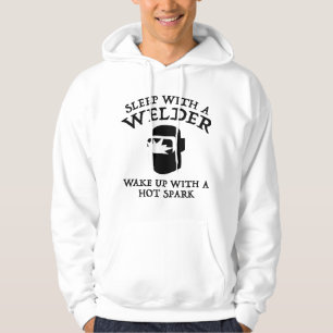 Slaap met een lasser. Wakker worden met een warme  Hoodie